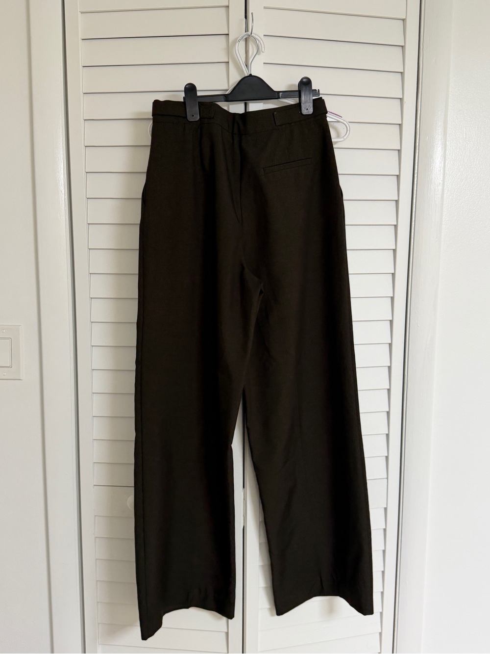 Zara Classic Wide-Leg Pants - Dark Brown - Picture 3 of 7